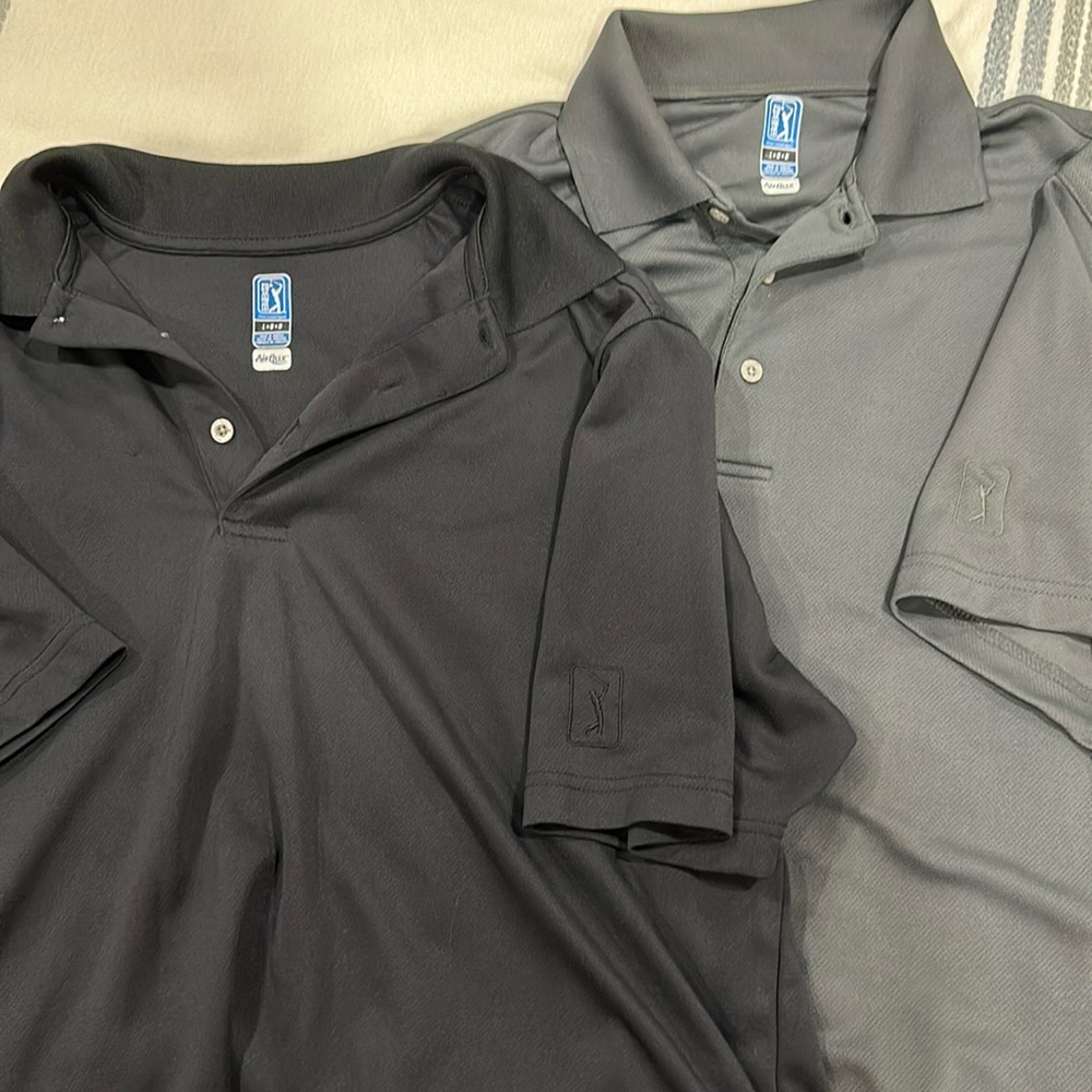 Two PGA tour polo shirts